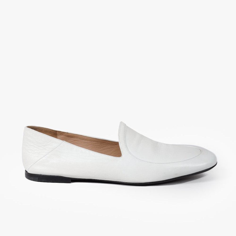 Jil Sander White Leather Loafer
